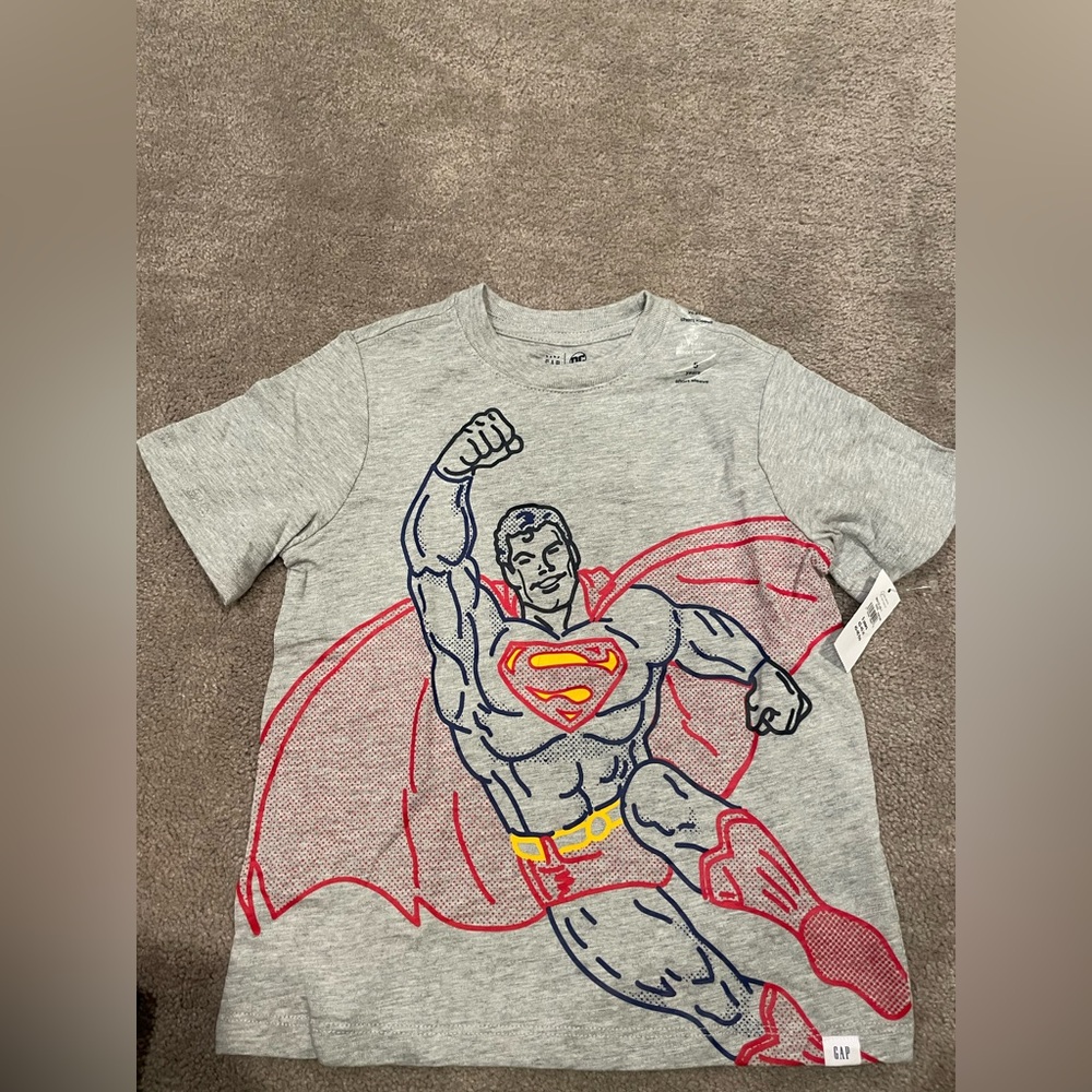 Gray Superman Graphic T-Shirt